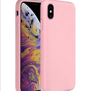 iPhone X pink silicon case. NEVER USED